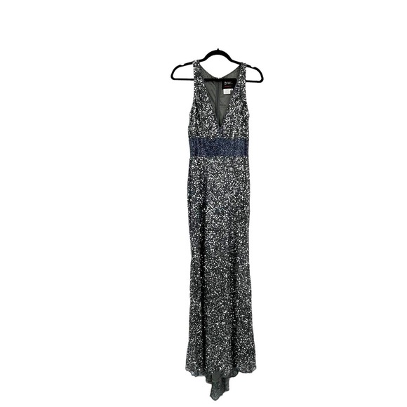 Mac Duggal Sequin V-Neck Empire-Waist Sleeveless Column Gown Size 4 NWOT - Picture 7 of 11